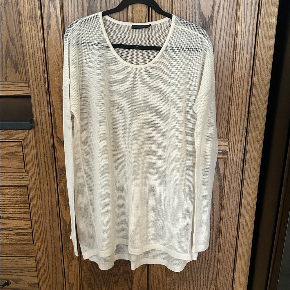Donna Karan New‎ York Ivory Cream Crewneck Cashmere Sweater Large